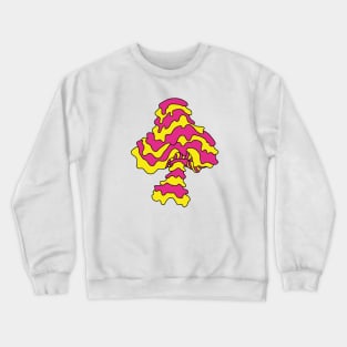 The Perfect Mushroom: Exotic Trippy Drippy Wavy Pink and Yellow Stripes Contour Lines Crewneck Sweatshirt